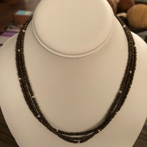 Silpada Bronze Metallic Glass & Silver Necklace